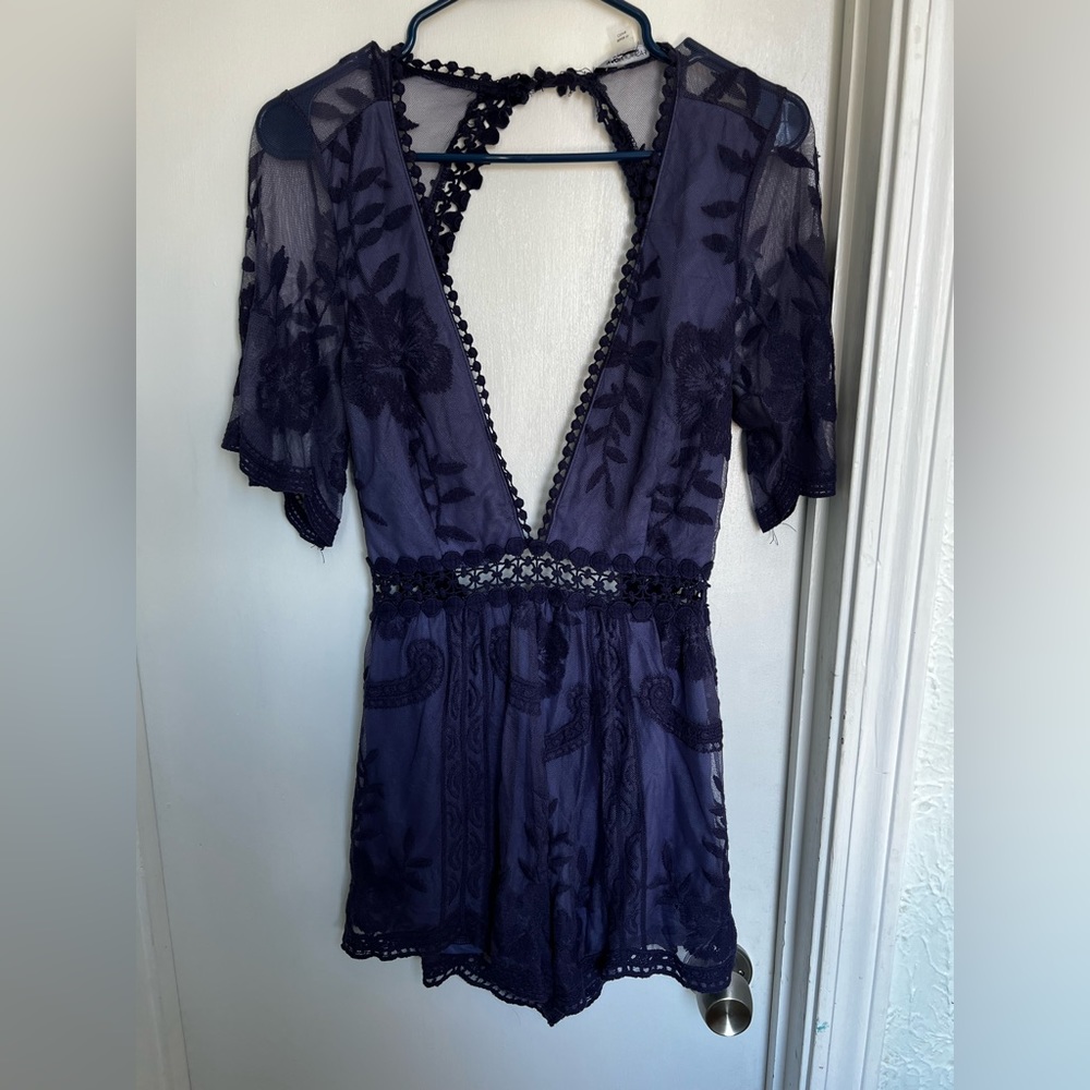 Blue Lace Romper